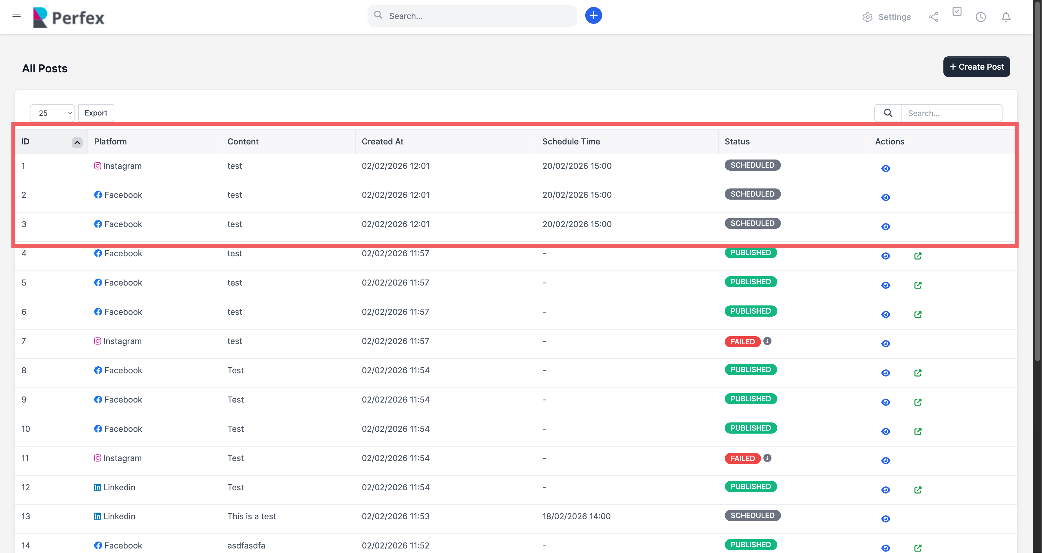 All Posts Management